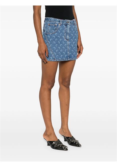 gonna mini moon laser denim donna blu MARINE SERRE | WSK057A CDEN0002BL05
